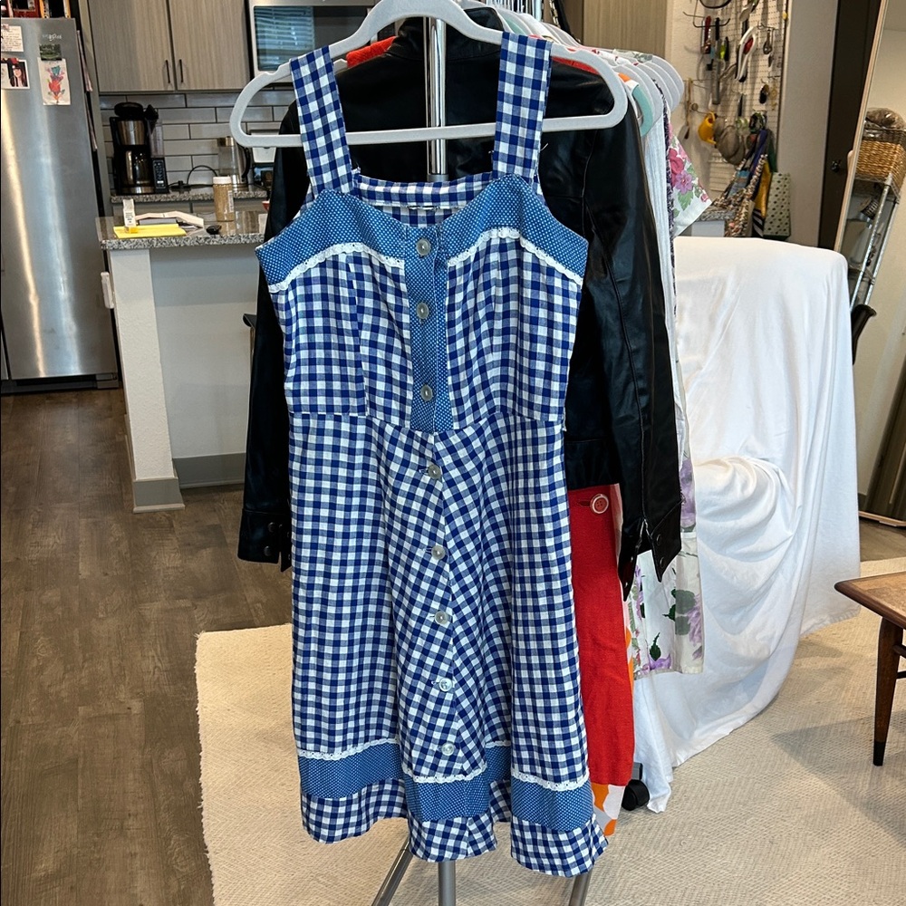 Brigitte Bardot Vintage French Cotton Gingham Sundress